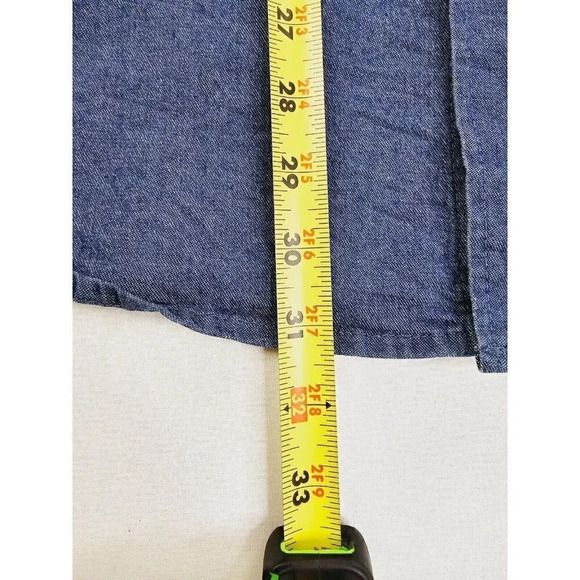 Wrangler Size 2XL Men's Blue Denim Logo tag Long Sleeve Two Pocket Shirt - Picture 8 of 12